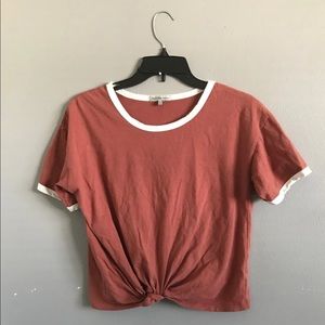 Charlotte Russe tie front crop top